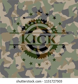 Kick on camouflaged texture