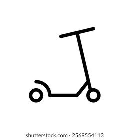 Kick push scooter icon Thin vector set