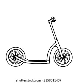 kick scooter doodle vector illustration