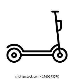 Kick scooter and electric scooter flat line icon. Rental, mobile app, eco transport simple vector illustration. Outline sign for mobile concept and web design, store, logo.