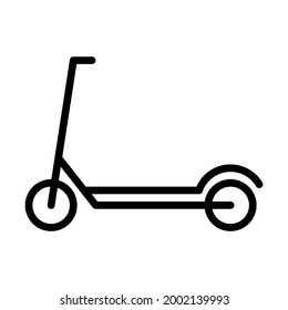 Icono de línea plana de patinaje y motocicleta eléctrica. Alquiler, aplicación móvil, transporte ecológico simple ilustración vectorial. Símbolo de esquema para concepto móvil y diseño web, tienda, logotipo.