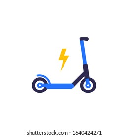 kick scooter, electric transport vector icon