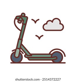 Kick Scooter Filled Icons , Vector illustration