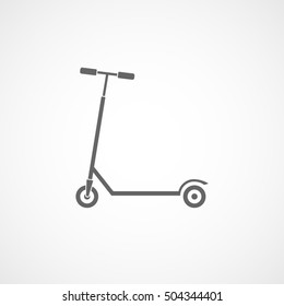 Kick Scooter Flat Icon On White Background