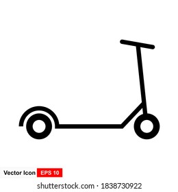 Icono de patada. Signo de estilo lineal para concepto móvil y diseño web. Scooter, icono vector de contorno de transporte. Símbolo, ilustración del logotipo. Gráficos vectoriales.