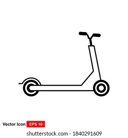 Kick scooter icon. Linear style mark for mobile concepts and web design. Scooter, transportation line vector icon. Vector graphics.