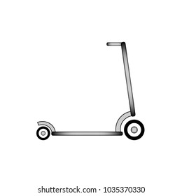 Kick scooter icon on white background. Vector illustration.