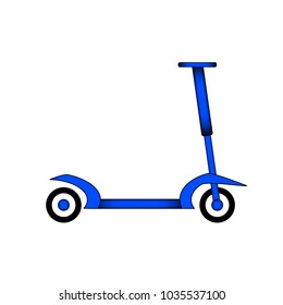 Kick scooter icon on white background. Vector illustration.