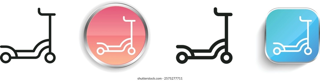 kick scooter icon. Thin Linear, Regular and Button Style Design Isolated On White Background