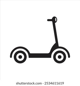 Icono de patear scooter. Vector y glifo