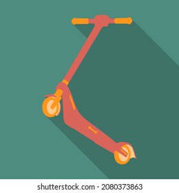 Kick Scooter-Symbol. Vektorgrafik mit langem Schatten