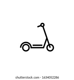 Kick scooter icon vector  in linear, outline style isolated on white background 