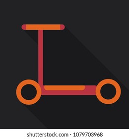 Kick scooter isolated on background with shadow. Toy kids transport