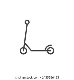 Kick scooter line icon. linear style sign for mobile concept and web design. Children Scooter outline vector icon. Symbol, logo illustration. Vector graphics