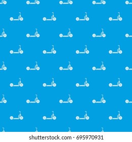 Kick scooter pattern repeat seamless in blue color for any design. Vector geometric illustration