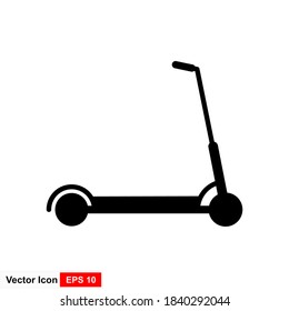 Kick scooter silhouette icon. Linear style mark for mobile concepts and web design. Symbol, logo illustration. Vector graphics.