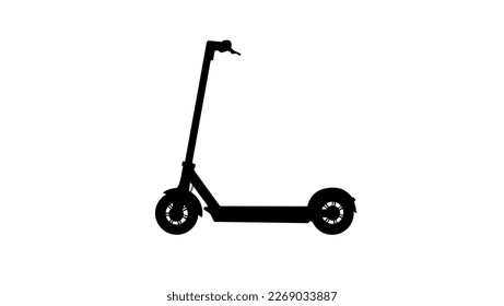 Kick scooter silhouette,  motorized, electric motor