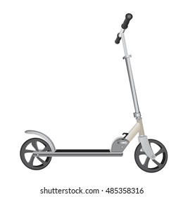 Kick scooter.  Transportation vehicle sport ride toy. Balance bike. Push cycle.