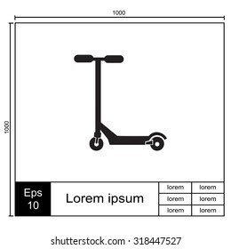 Kick scooter vector icon.