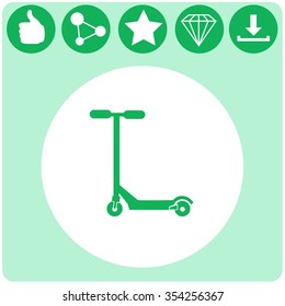 Kick scooter vector icon.