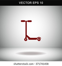 Kick scooter vector icon.