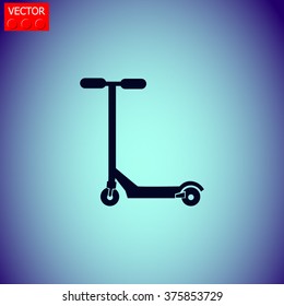 Kick scooter vector icon.