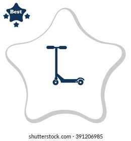 Kick scooter vector icon.