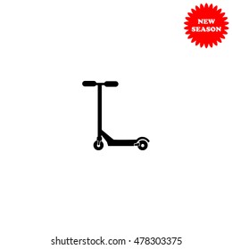 Kick scooter vector icon isolated on white background.