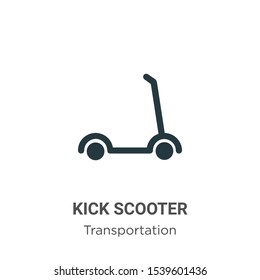 Kick scooter vector icon on white background. Flat vector kick scooter icon symbol sign from modern transportation collection for mobile concept and web apps design.