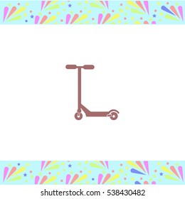Kick scooter vector icon on white background. Isolated illustration. Business picture.