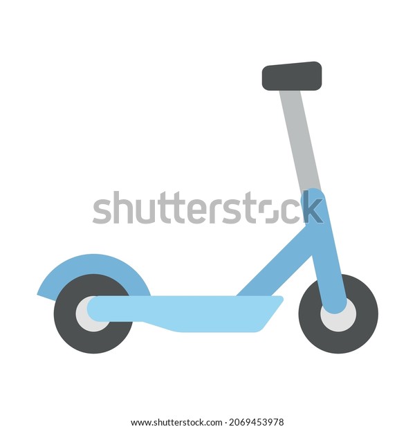 Kick scooter vector\
illustration in cartoon style. Flat design for mobile app and web\
sites. 