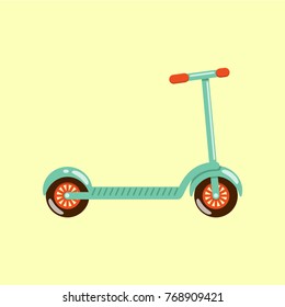 Kick scooter vector illustration isolated on beige background.