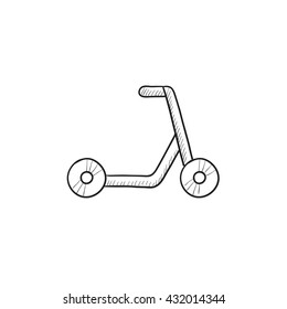 Kick scooter vector sketch icon isolated on background. Hand drawn Kick scooter icon. Kick scooter sketch icon for infographic, website or app.