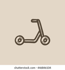 Kick scooter vector sketch icon isolated on background. Hand drawn Kick scooter icon. Kick scooter sketch icon for infographic, website or app.