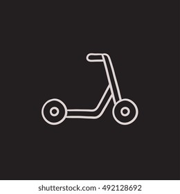 Kick scooter vector sketch icon isolated on background. Hand drawn Kick scooter icon. Kick scooter sketch icon for infographic, website or app.