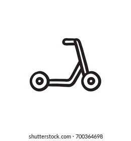 Kick scooter vector sketch icon isolated on background. Hand drawn Kick scooter icon. Kick scooter sketch icon for infographic, website or app.