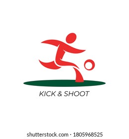 kick and shoot logo vector illustration