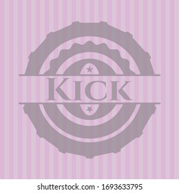 Kick vintage pink emblem. Vector Illustration. Detailed.