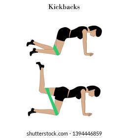 Kickbacks exercise illustration on the white background. Vector illustration