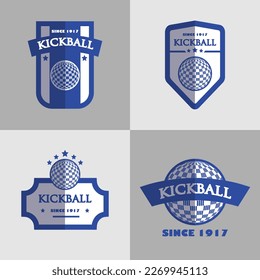 kickball badges design vector flat modern isolated illustration