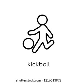 kickball icon. Trendy modern flat linear vector kickball icon on white background from thin line sport collection, editable outline stroke vector illustration