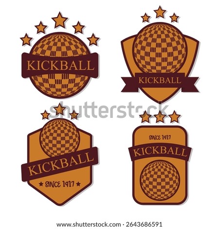 kickball logo badges design vector flat modern isolated illustration