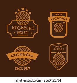 Kickball Logo Vector Modern Set