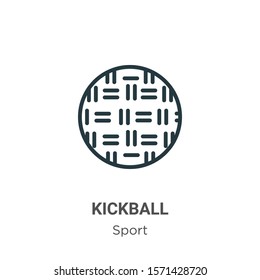 Kickball outline vector icon. Thin line black kickball icon, flat vector simple element illustration from editable sport concept isolated on white background