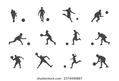 Kickball player silhouette, Kickball player clipart, Kickball sports player silhouette.