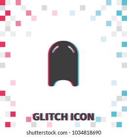 Kickboard  glitch effect vector icon.