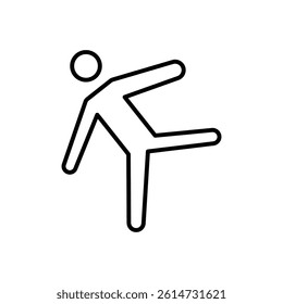 Kickboxing icon black and white vector sign