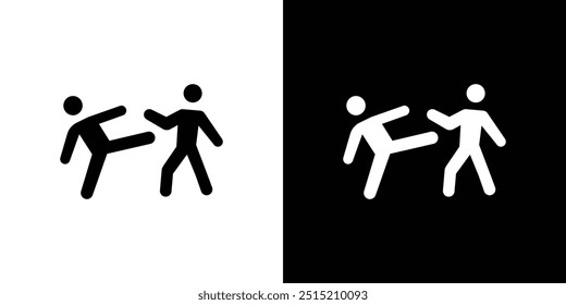 Vector de conjunto de logotipo de icono de kickboxing
