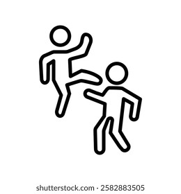 Kickboxing icon Thin line art isolated