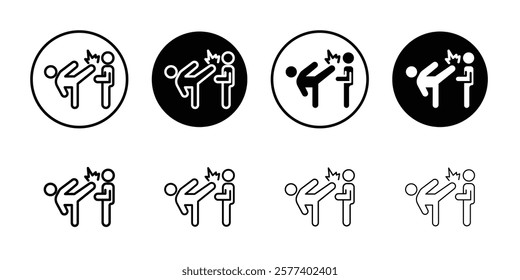 Kickboxing icon Vector logo set flat